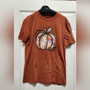 Rust Orange Pumpkin Graphic T-Shirt